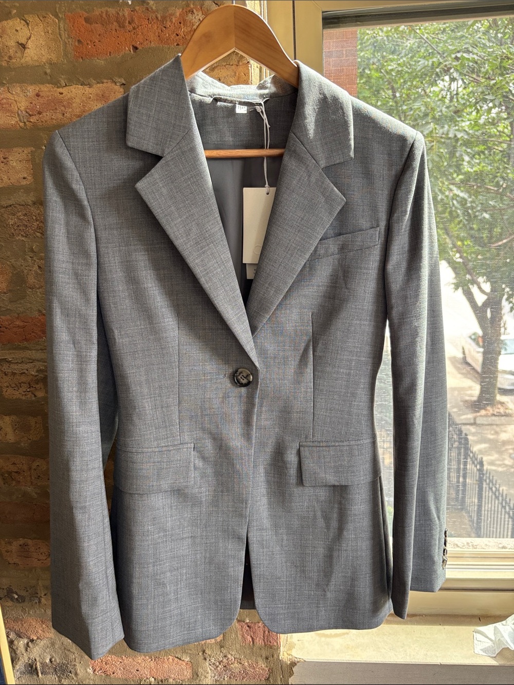 COS, Gray Women's Single-Button Tailored Blazer, NWT - Picture 1 of 13